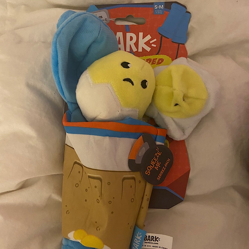 BarkBox Egg Protein Shake Dog Toy